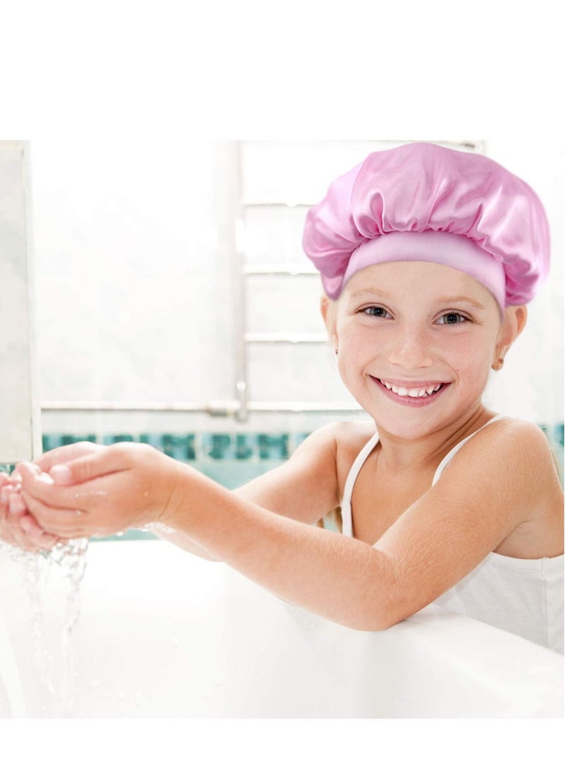 SYOSI Satin Bonnets Sleeping Caps, Wide Band Hats for Kids Toddlers, Adjustable Cap Reversible Soft Flower Night Teens Toddler Child Baby (6 Pieces) - Image 2