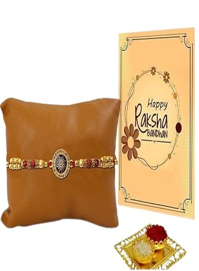 Avirons Fancy Rakhi Gift for Brother | Combo Gift for Raksha Bandhan for Brother | Rakhi Gift Hamper for Bhai with 1 Piece Rakhi, Rakhi Card - Image 1