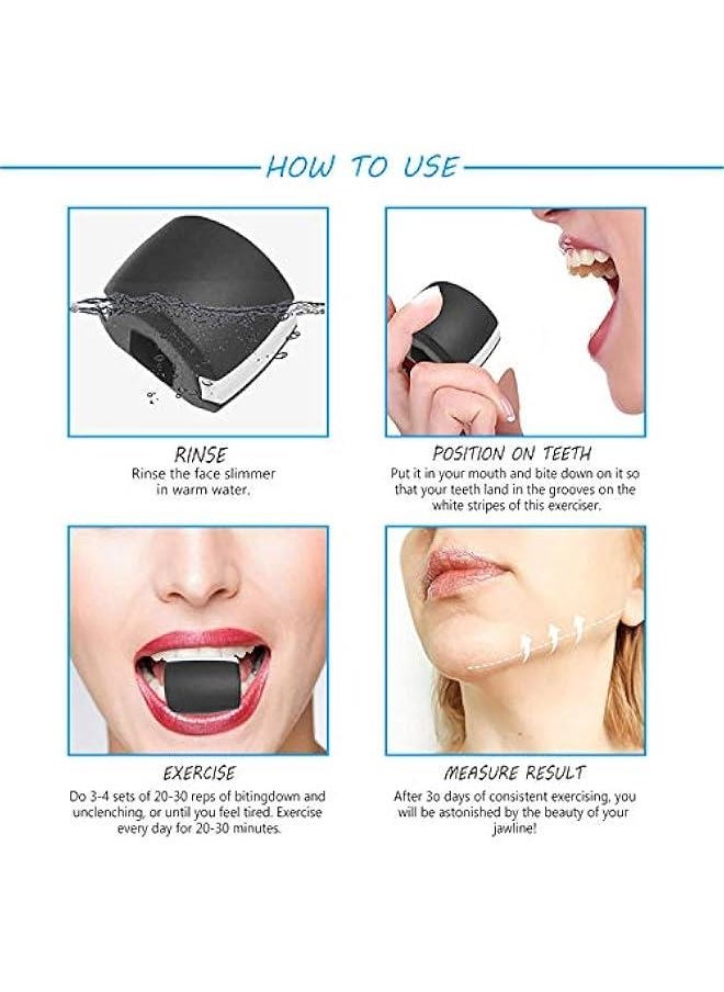 Jawline Exerciser, Define Your Jawline, Neck and Face, Look Younger and Healthier, Helps Reduce Stress and Cravings, Facial Exerciser Jaw Exerciser for Men & Women (Black)
