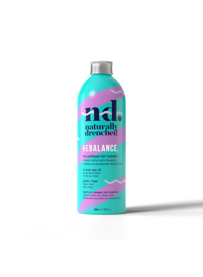 Naturally Drenched Rebalance Pre-Conditioner Hair Treatment for Dry, Damaged or Color Treated Hair | Vegan, Phalate & Paraben-Free | 13.5 Ounces - Image 1