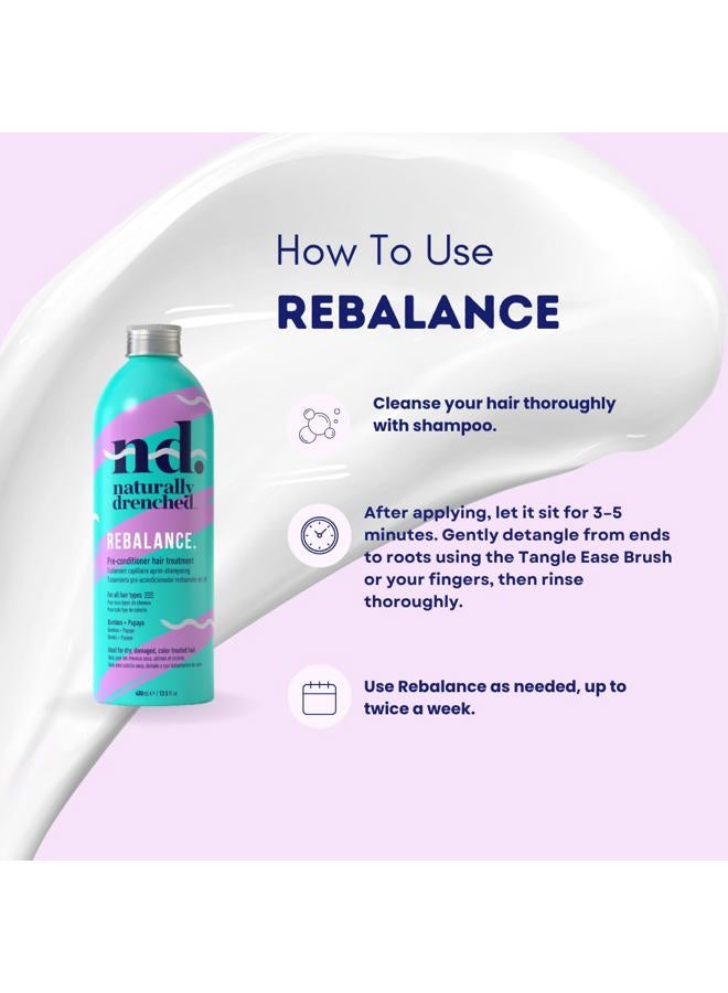 Naturally Drenched Rebalance Pre-Conditioner Hair Treatment for Dry, Damaged or Color Treated Hair | Vegan, Phalate & Paraben-Free | 13.5 Ounces - Image 4