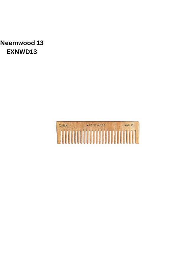 Zodiac Neem Wood Hair Comb for Hair Growth, Dandruff Control & Reduced Hair Fall | Wide & Thin Teeth EXNWD13 - Image 2