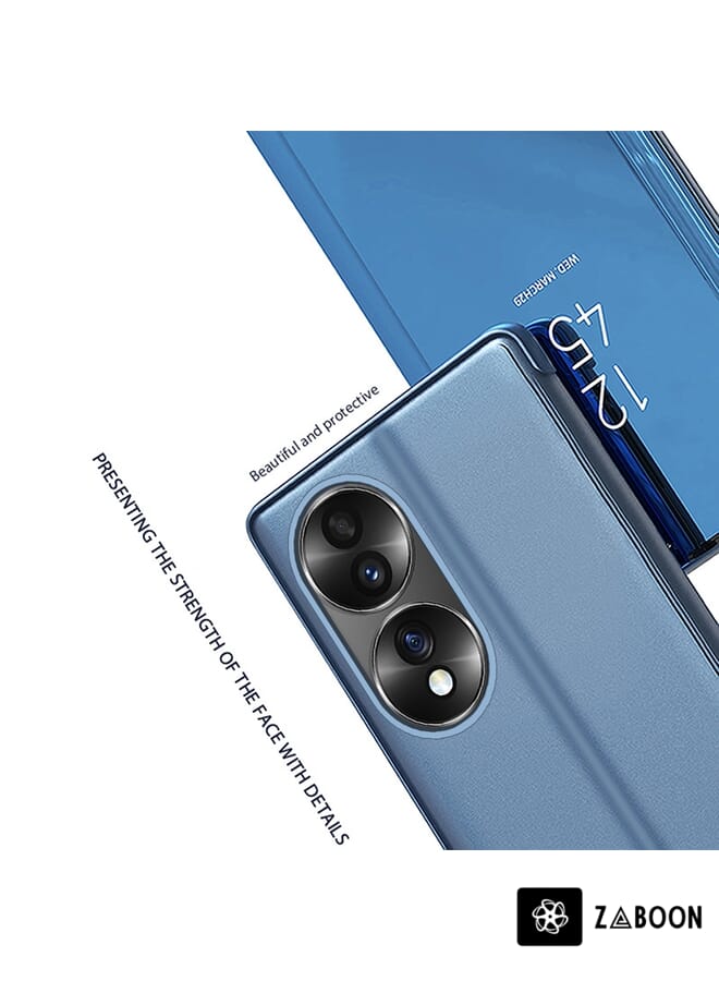 Zaboon Protective Case Cover For Honor 70 Plated Mirror Horizontal Flip Leather  with Holder - Image 3