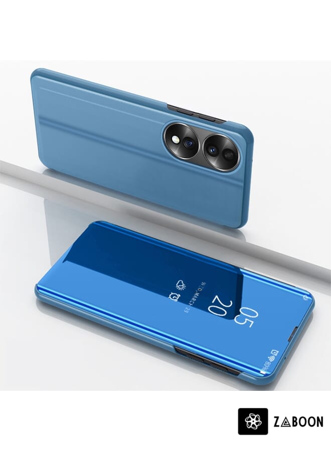 Zaboon Protective Case Cover For Honor 70 Plated Mirror Horizontal Flip Leather  with Holder - Image 1