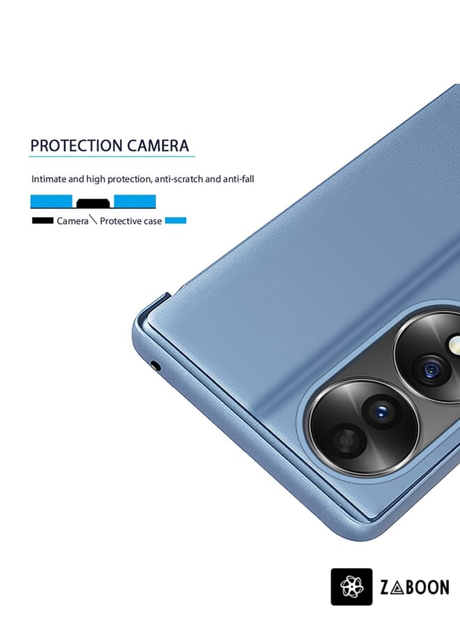 Zaboon Protective Case Cover For Honor 70 Plated Mirror Horizontal Flip Leather  with Holder - Image 4