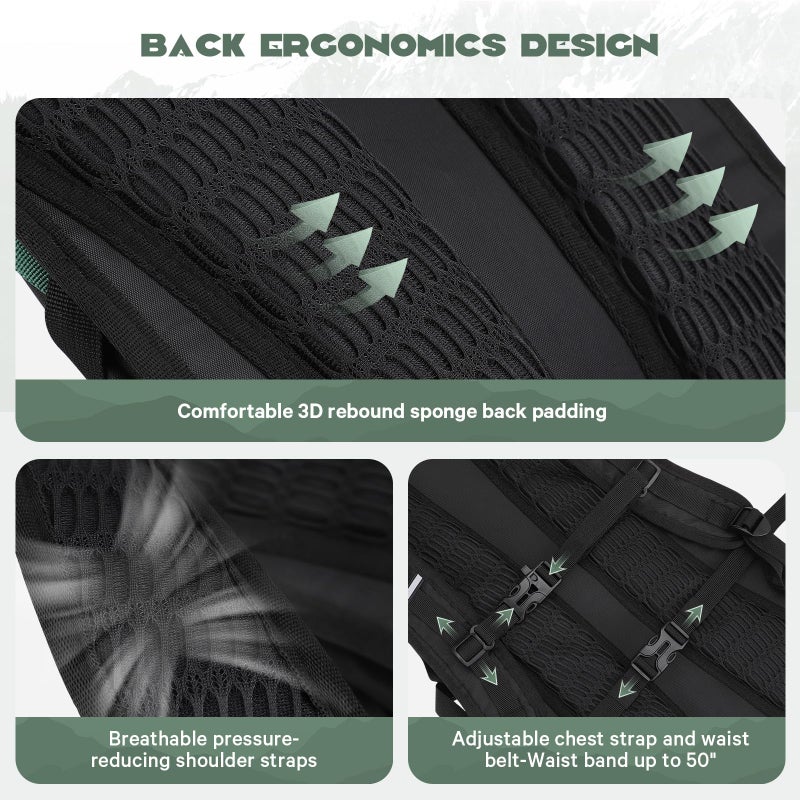 Maelstrom Hydration Hiking Backpack with 2L/3L Water Bladder, High Flow Bite Valve Camping Daypack Lightweight (1.Black, 2L Bladder) - Image 5