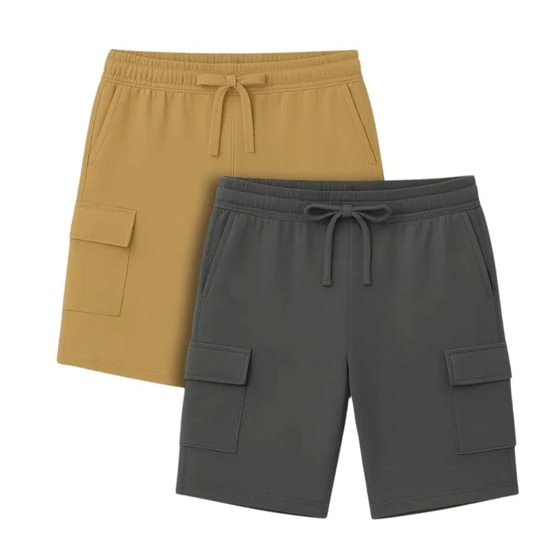 نوبيرو شورتات قطنية رجالية كارغو - عبوة من قطعتين