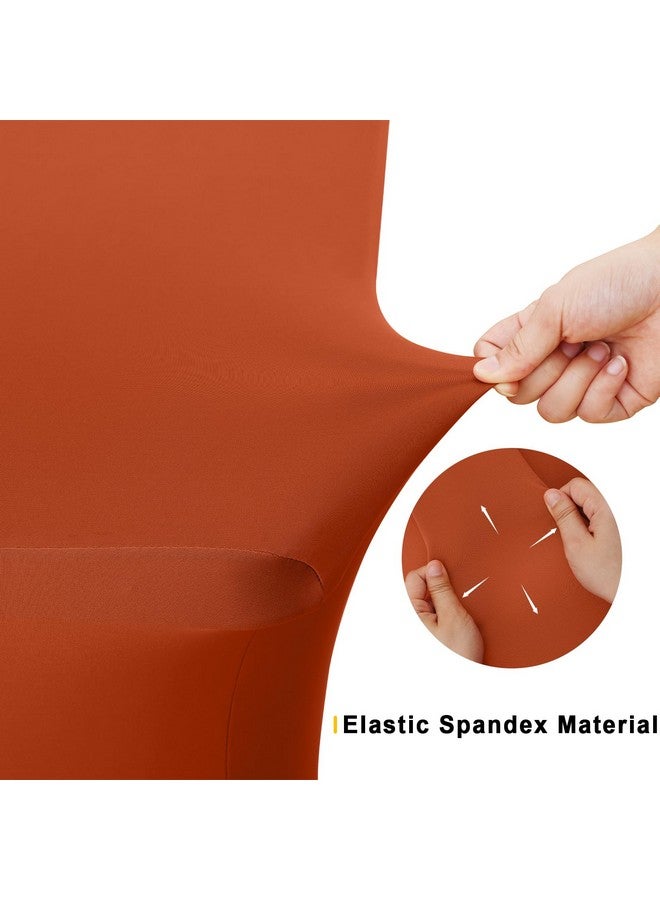 Smiry 2 Pack Spandex Table Cloth 6FT, Elastic Fitted Stretch Tablecloths for Rectangle Tables, Washable Table Cover for Outdoor, Wedding, Banquet & Parties (Rust, 72Lx30Wx30H Inch) - Image 4