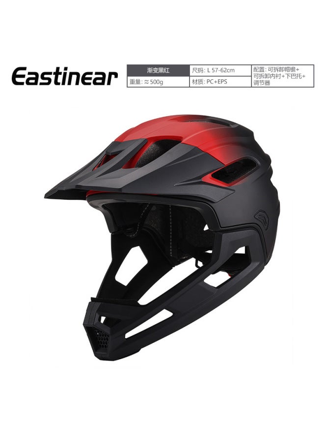 Gradient Black And Red New Model Adult Full-face Helmet In Gradient Colors, Competition Sports Outdoor Mountain Off-road Helmet Full-face Helmet Manufacturer
