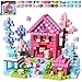 GobiDex Magnetic Blocks GobiDex 100PCS Kids Pink Princess Castle Building Blocks Set Enchanting Cottage with Cute Pets for Girls Age 3 STEM Sensory Building Toy for Toddler Birthday Gift - Image 2