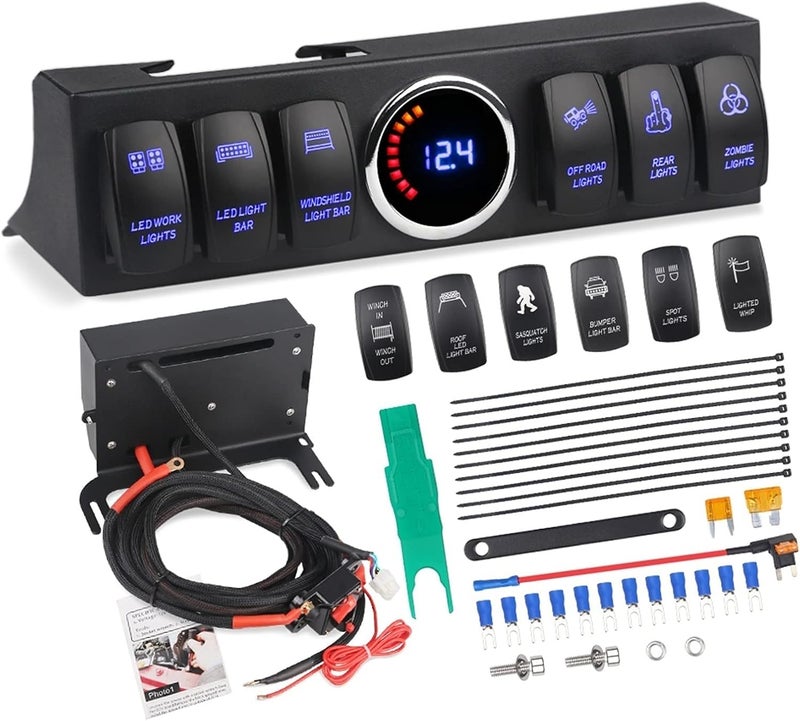 Wivplex 6 Rocker Switch Panel for Jeep Wrangler JK JKU - Image 1