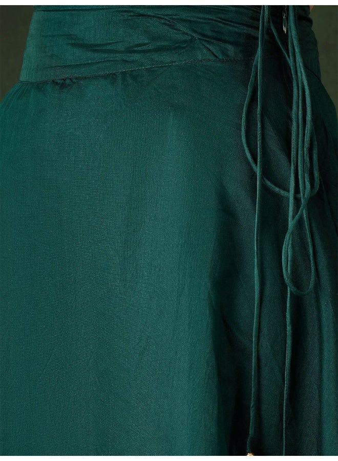 AKS Peach & Green Gold Block printed Lehenga Choli - Image 3