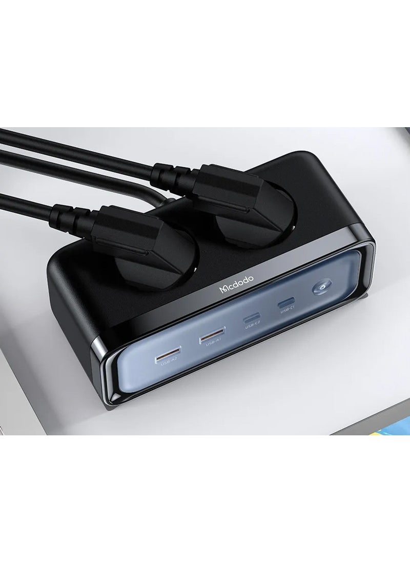 6 in 1 Smart Power Strip CH-461 70W , Ultra-Fast GaN Power Strip with 2 Power Outlets + 2 USB-A Ports + 2 Type-C Ports , Smart Charging with PPS and PD3.0 , Lightning Protection and Smart Power Distribution , Stylish Design with 3D Visual Touch , Ideal for Mobile Phones, Laptops, Tablets, and Smart Devices