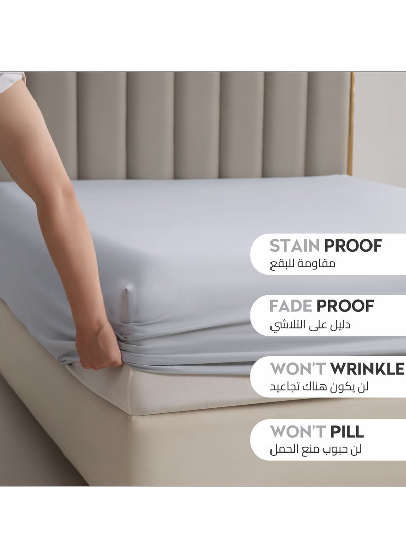 دوناتيلا - الفراش المجهزة ورقة 3 قطعة الملك الحجم الصلبة غطاء سرير مجموعة يناسب (180 * 200 سنتيمتر) مع سادات و 35 سنتيمتر اضافية عميق نحى ستوكات غطاء سرير - Image 1