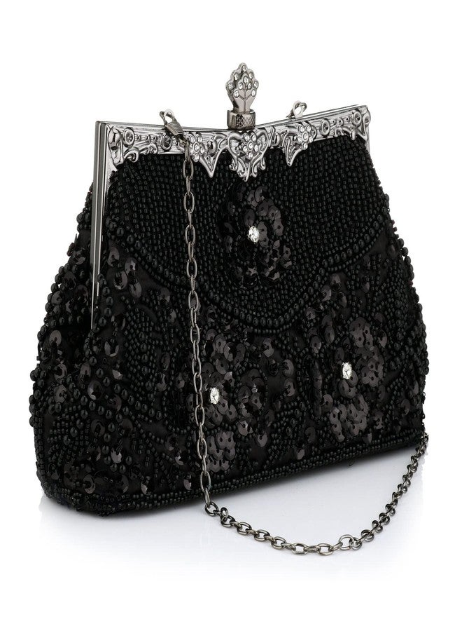 Rkrouco 1920s Vintage Beaded Clutch Evening Bags Pearl Flapper Handbag for Women Wedding Party - Image 1