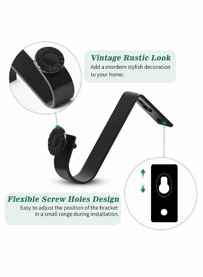 Ceiling Curtain Rod Bracket Heavy Duty Curtain Rod Holders 4 Pack Ceiling Curtain Rods Hooks Fit for 3/4 to 9/10 Inch Drapery Poles  - Image 2