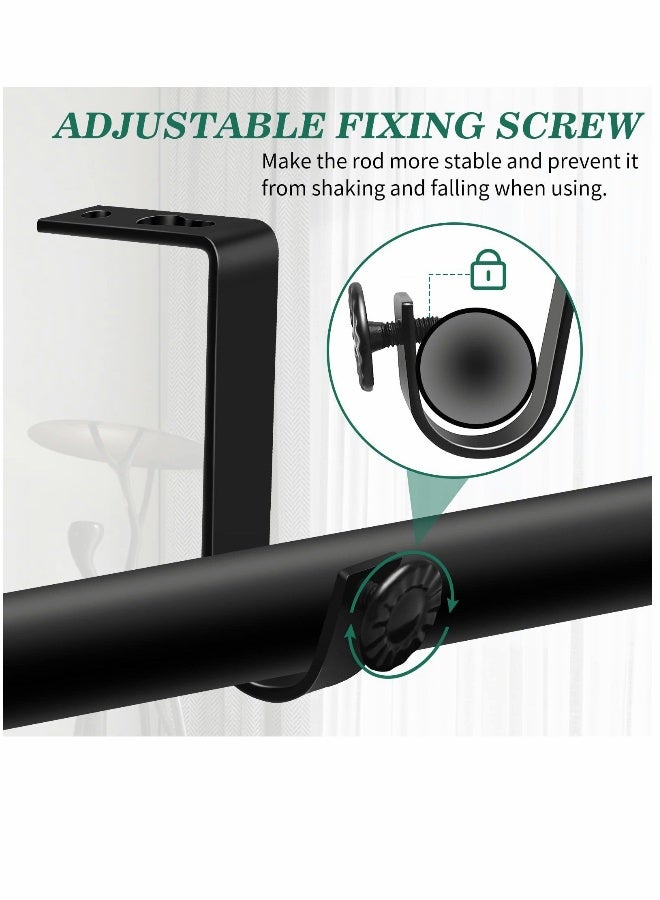 Ceiling Curtain Rod Bracket Heavy Duty Curtain Rod Holders 4 Pack Ceiling Curtain Rods Hooks Fit for 3/4 to 9/10 Inch Drapery Poles  - Image 3