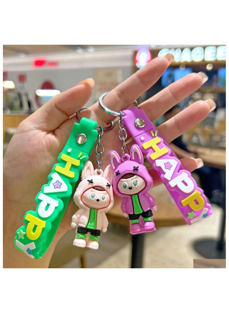 Generic (2 pcs) Labobo Keychain - Cute Cartoon Keychain - 3D - Unique Pendant - Rubber Toys - Backpack Hanger - Bag Decoration - Birthday Gifts - Colors Unspecified - Image 3