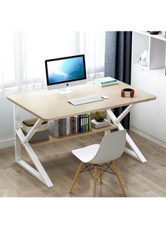 Computer Desk Home Office Desk Study Writing Table with Storage Shelf Modern Simple Style Laptop Table for Student Teens Adults( chair not included)