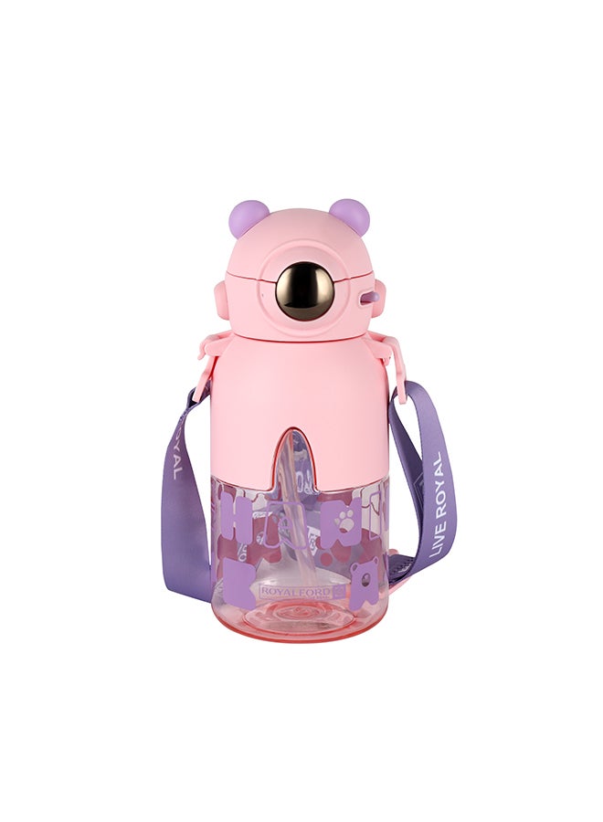Royalford 780ml Kid's Water Bottle RF12405 with Straw and Push Button Lid for Kids and Toddlers 100% Food-Grade, Non-Toxic, Odorless with Durable and Leak-Proof Polymer and Silicone Construction Multicolor 780ml - Image 4