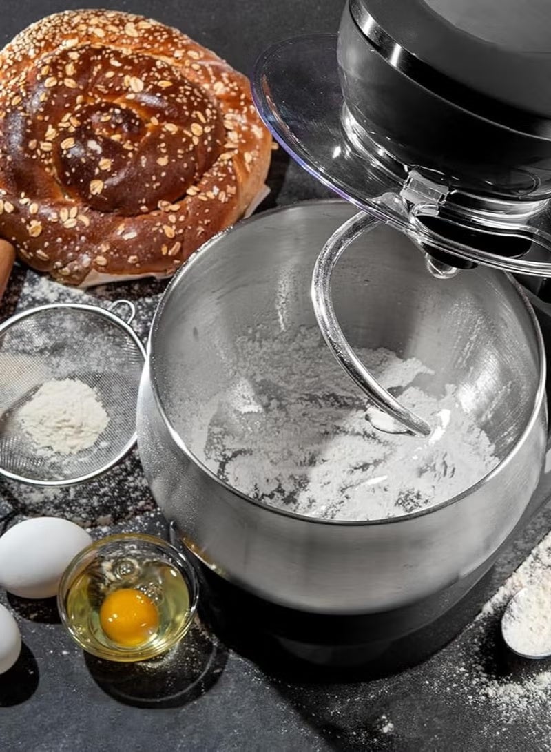 آر إيه أف خلاط قائم من RAF بقوة 1600 واط - وعاء من الفولاذ المقاوم للصدأ سعة 4.0 لتر، وآلة مطبخ بست سرعات مع نبضات، وخفاقة، ومضرب، وخطاف عجين - Image 3