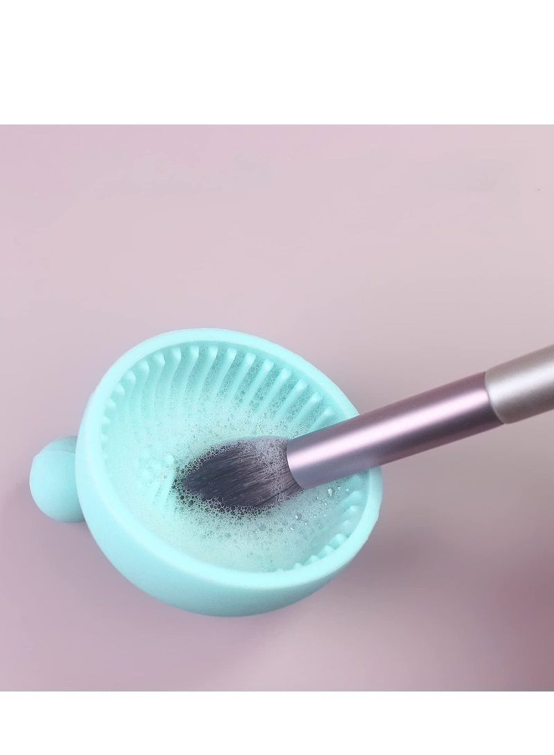 سيوسي بساط تنظيف فرش المكياج ، قطعة واحدة من فرشاة تنظيف المكياج المصنوعة من السيليكون ، وأداة تنظيف محمولة لفرشاة التجميل باللون الأزرق - Image 3