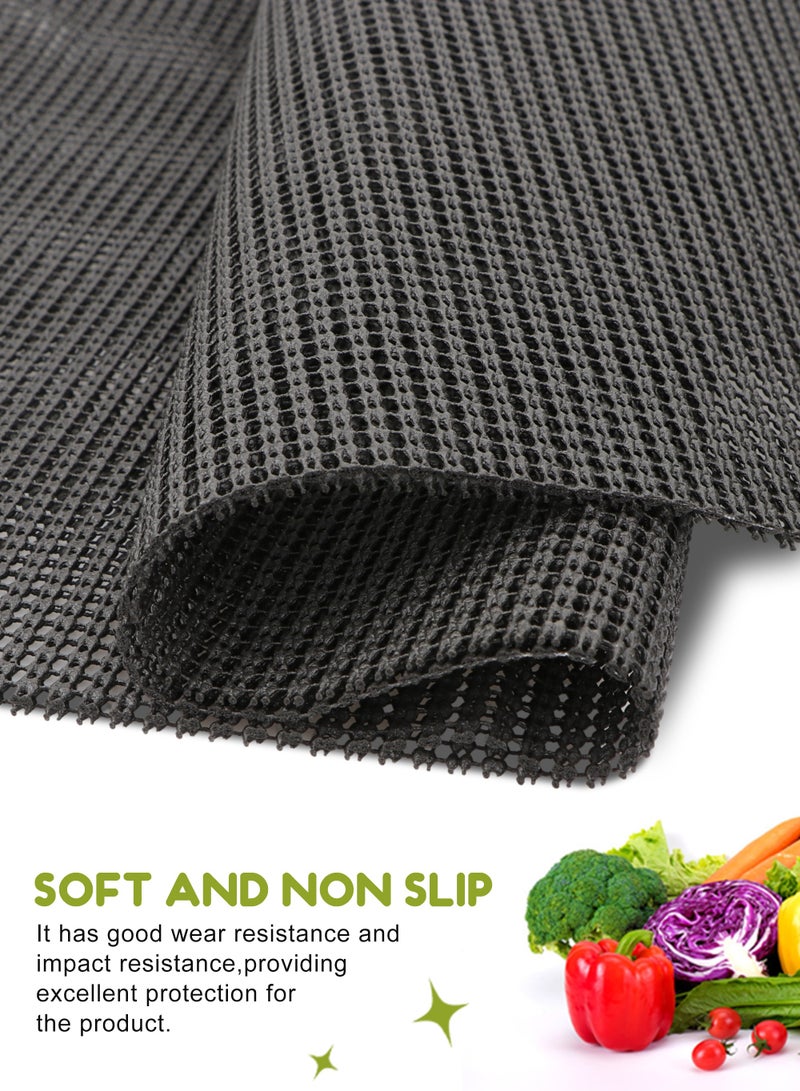 HomarKet 2 Pack Shelf Liner Drawer Liner Non-Slip Mat Shelves Liners 30X150CM Grid Pattern PVC Non-Adhesive Grip Liner Anti-Slip Mat for Kitchen Cabinets Wire Shelving Pantry Dresser Refrigerator (Black) - Image 5
