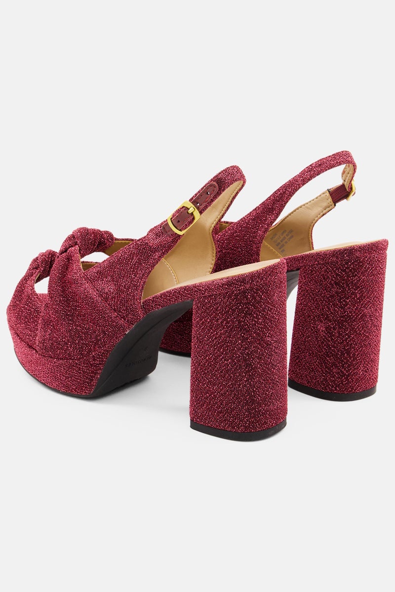 AEROSOLES صنادل نسائية بكعب عالٍ معدني قابل للتعديل، مارون - Image 3