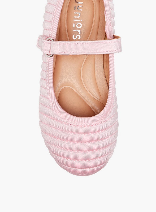 جونيورز أحذية باليرينا بنقوش مع إغلاق بخطاف وحلقة - Image 4