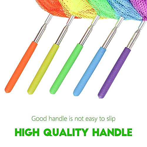 TSYAN Kids Telescopic Butterfly Fishing Nets for Kids Catching Insect Net Outdoor Tools for Catching Bugs Fish Insect Ladybird, Extendable 34 Inches and Anti Slip Grip (3Pcak) - Image 3