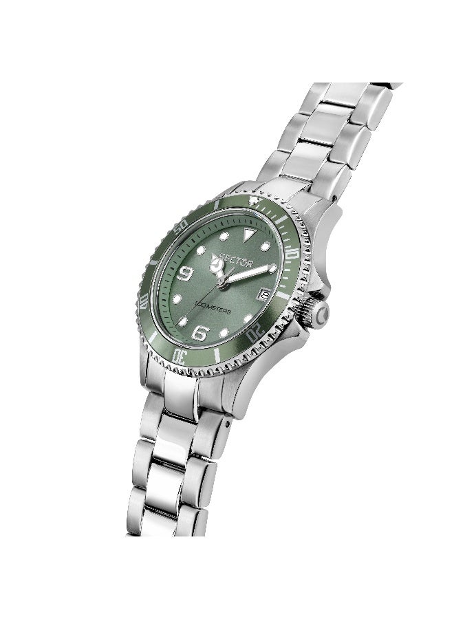 Sector Women's Green Round Analog Dial with Silver Stainless Steel Band Watch - 35mm - R3253161550 - Image 2