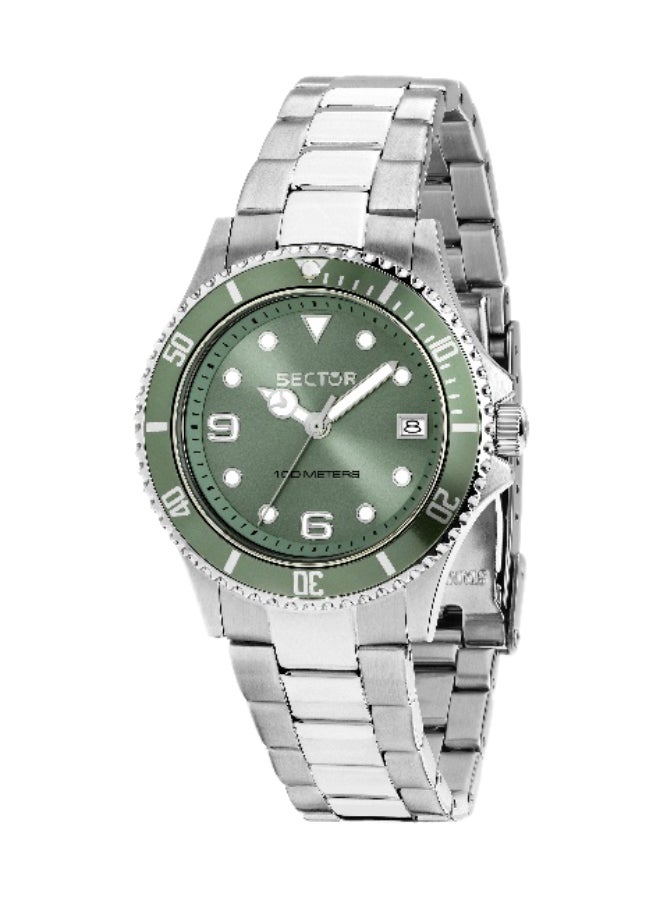 Sector Women's Green Round Analog Dial with Silver Stainless Steel Band Watch - 35mm - R3253161550 - Image 1