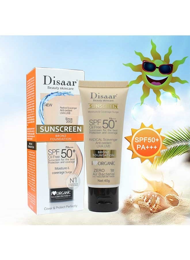 Disaar SPF 50 Facial Body Sunscreen Sunblock,PA++ Protective Cream,Has Powerful Sunscreen Function, Whitening Concealer, Quick Moisturizing, And Anti Aging Oil Control Effect  - Image 1