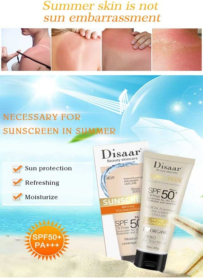 Disaar SPF 50 Facial Body Sunscreen Sunblock,PA++ Protective Cream,Has Powerful Sunscreen Function, Whitening Concealer, Quick Moisturizing, And Anti Aging Oil Control Effect  - Image 4