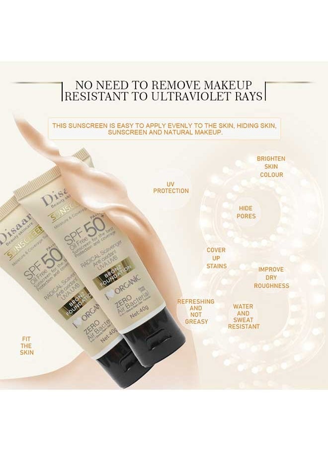 Disaar SPF 50 Facial Body Sunscreen Sunblock,PA++ Protective Cream,Has Powerful Sunscreen Function, Whitening Concealer, Quick Moisturizing, And Anti Aging Oil Control Effect  - Image 2