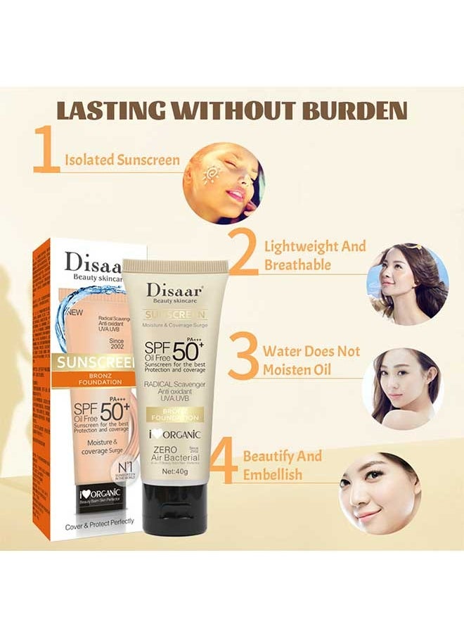 Disaar SPF 50 Facial Body Sunscreen Sunblock,PA++ Protective Cream,Has Powerful Sunscreen Function, Whitening Concealer, Quick Moisturizing, And Anti Aging Oil Control Effect  - Image 3