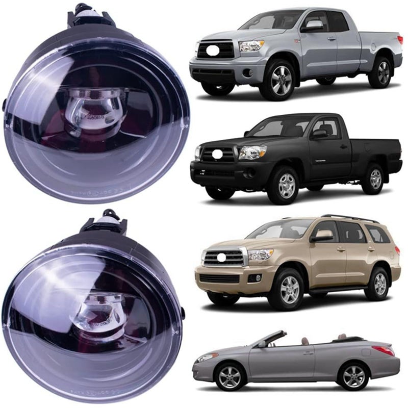 زوج من مصابيح الضباب الأمامية LED متوافقة مع تويوتا تاكوما 2005-2011، تندرا 2007-2013، سولارا 2004-2006، سيكويا 2008-2015، بديل TO2594105 TO2592117 81211AA030 81210AA030