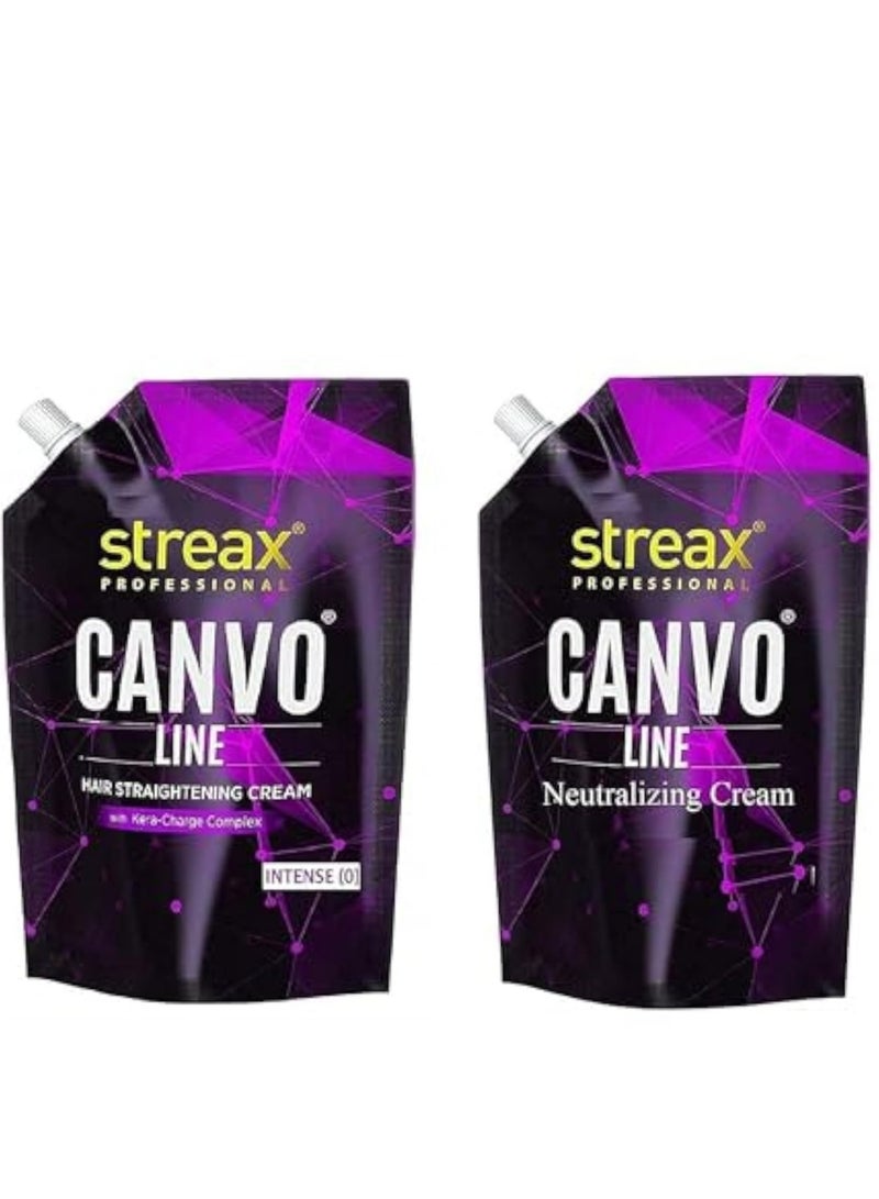 Streax Line Big Straightening Cream and Neutralizing Cream  Intense  pack of 2 500 gm each