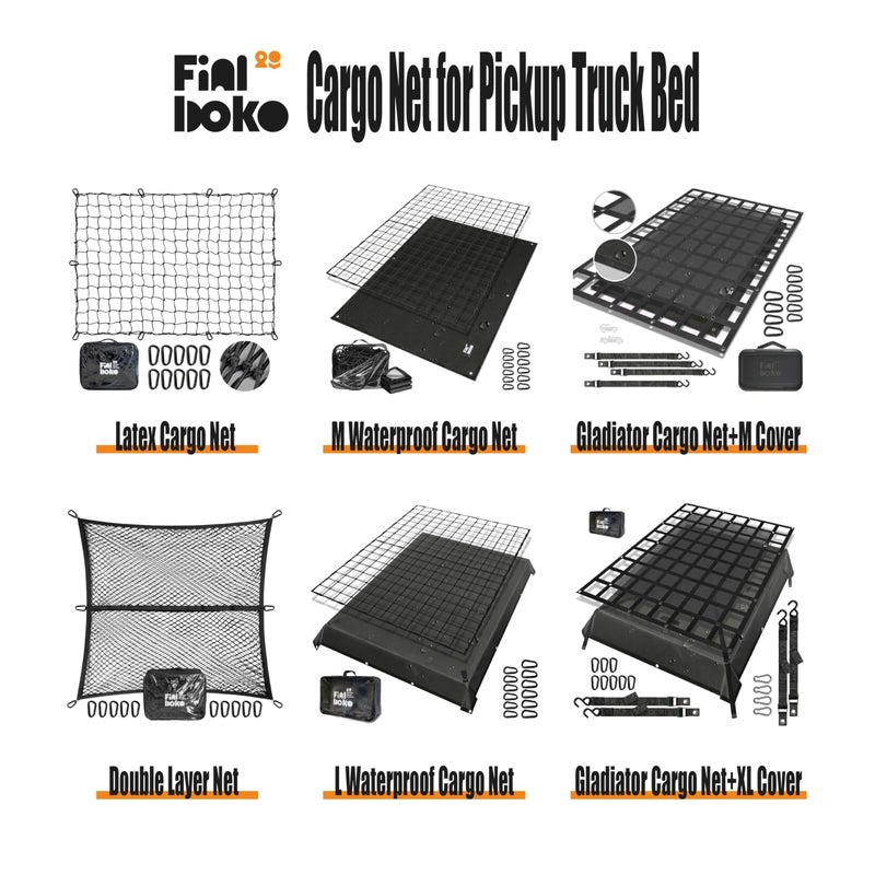 Finiboko Cargo Net for Pickup Truck Bed,4' x 6' Stretches to 8' x 12' - Small Mesh Bungee Net Cargo Netting with Portable Truck Bed Tarp,Cargo Net Suitable for Daily and Rainy Day Loading of Trucks - Image 3