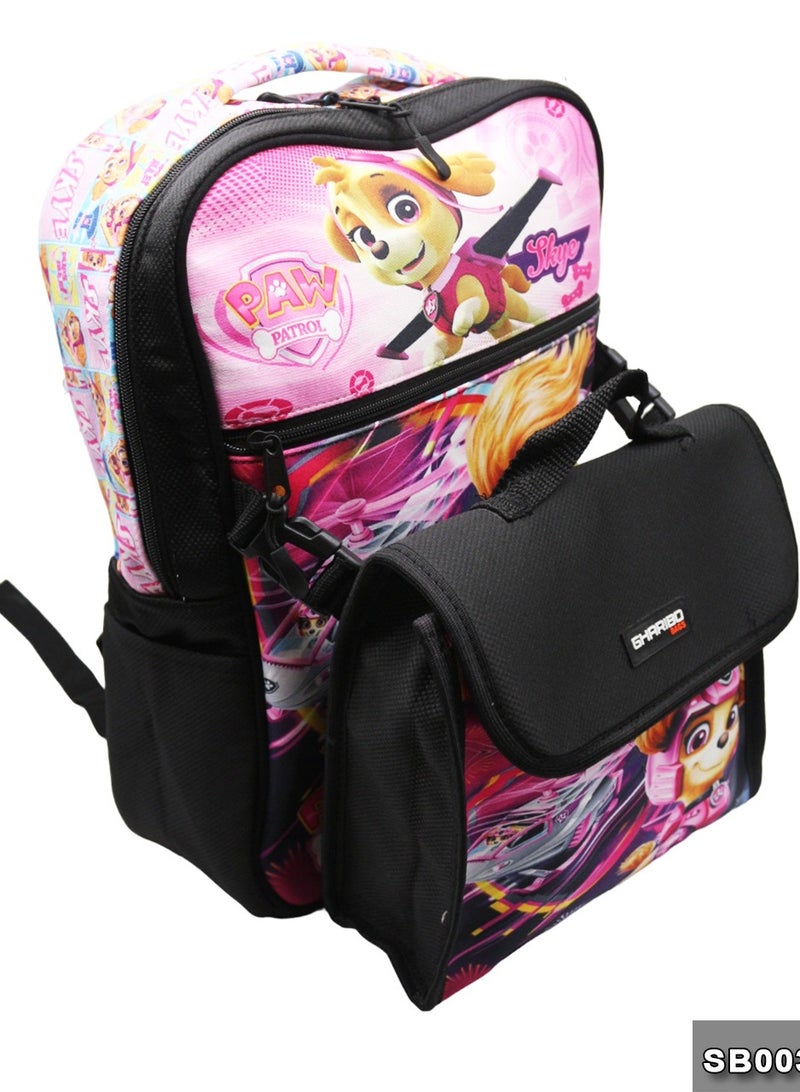 Gharibo Bags School backpack with lunchbag Size 17 model 33 Skye  - Image 3