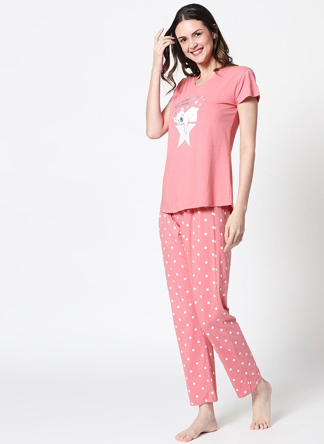 Zeyo Graphic Printed Pure Cotton Night Suit - Image 4