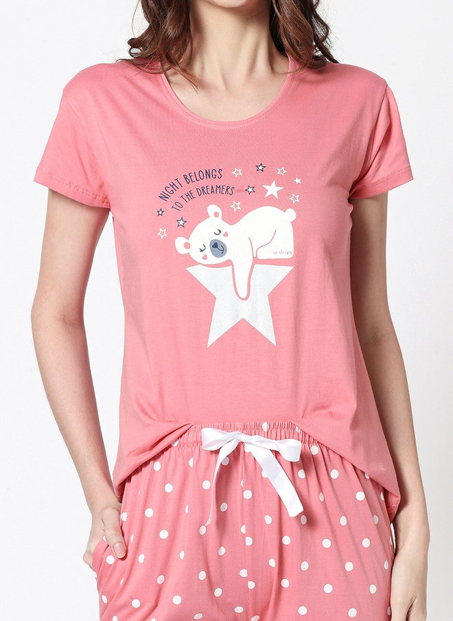 Zeyo Graphic Printed Pure Cotton Night Suit - Image 3