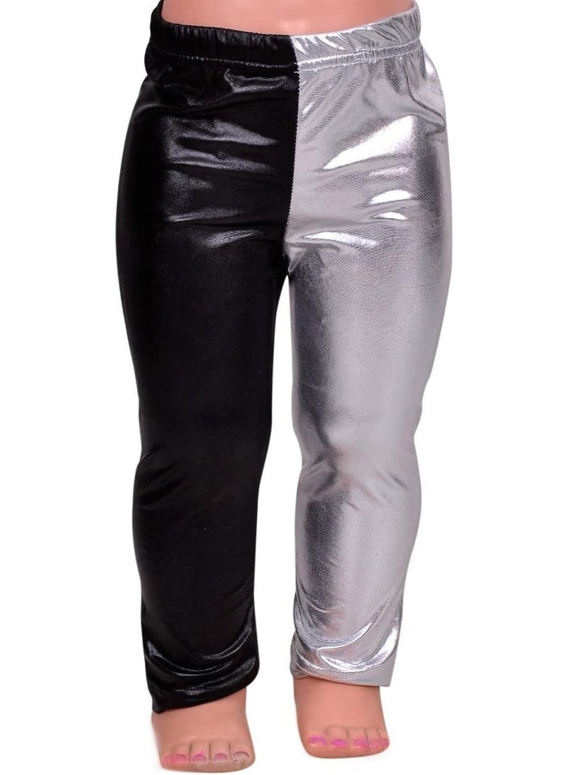 Girls' stretchy faux leather leggings