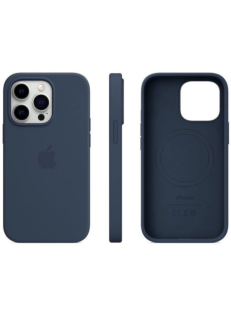 Apple Brand - غطاء سيليكون لهاتف ايفون 14 برو - مع دعم ماج سيف وحماية قوية - Image 1