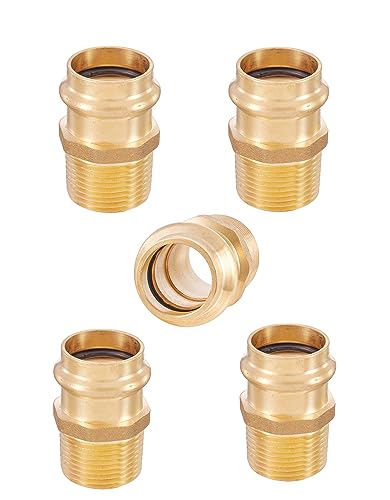 EFIELD Pack of 5 EFIELD Copper Press Adapter Fittings12Inch Copper Press x 12inch Male NPT Brass Adapter 5 12inchPEX18073485PCS - Image 1