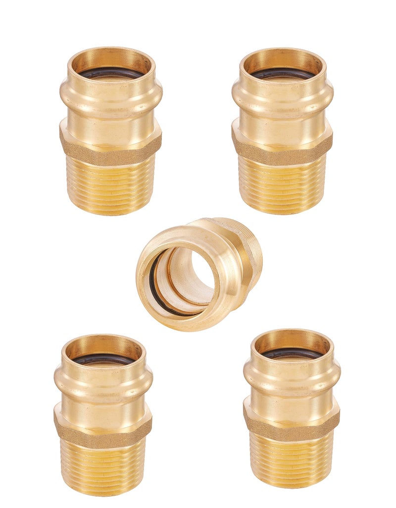 EFIELD Pack of 5 EFIELD Copper Press Adapter Fittings12Inch Copper Press x 12inch Male NPT Brass Adapter 5 12inchPEX18073485PCS - Image 2