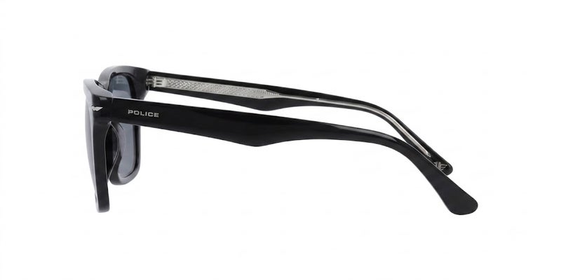 Police SPLN35 700P 53 Square Sunglasses For Men - Black Frame With Grey Lenses - Image 3