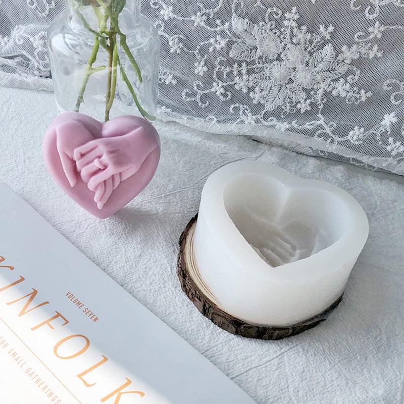 ZAKVOOR Hand in Hand Soap Molds Heart Silicone Resin Mould for DIY Valentine's Day Homemade Soap Candle Making Polymer Clay Craft Plaster - Image 5