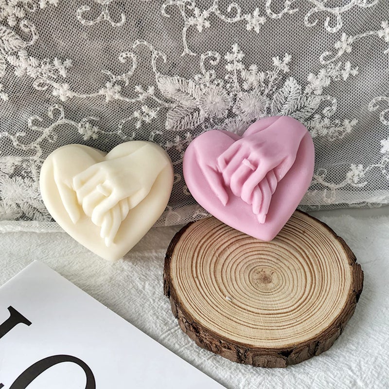 ZAKVOOR Hand in Hand Soap Molds Heart Silicone Resin Mould for DIY Valentine's Day Homemade Soap Candle Making Polymer Clay Craft Plaster - Image 4