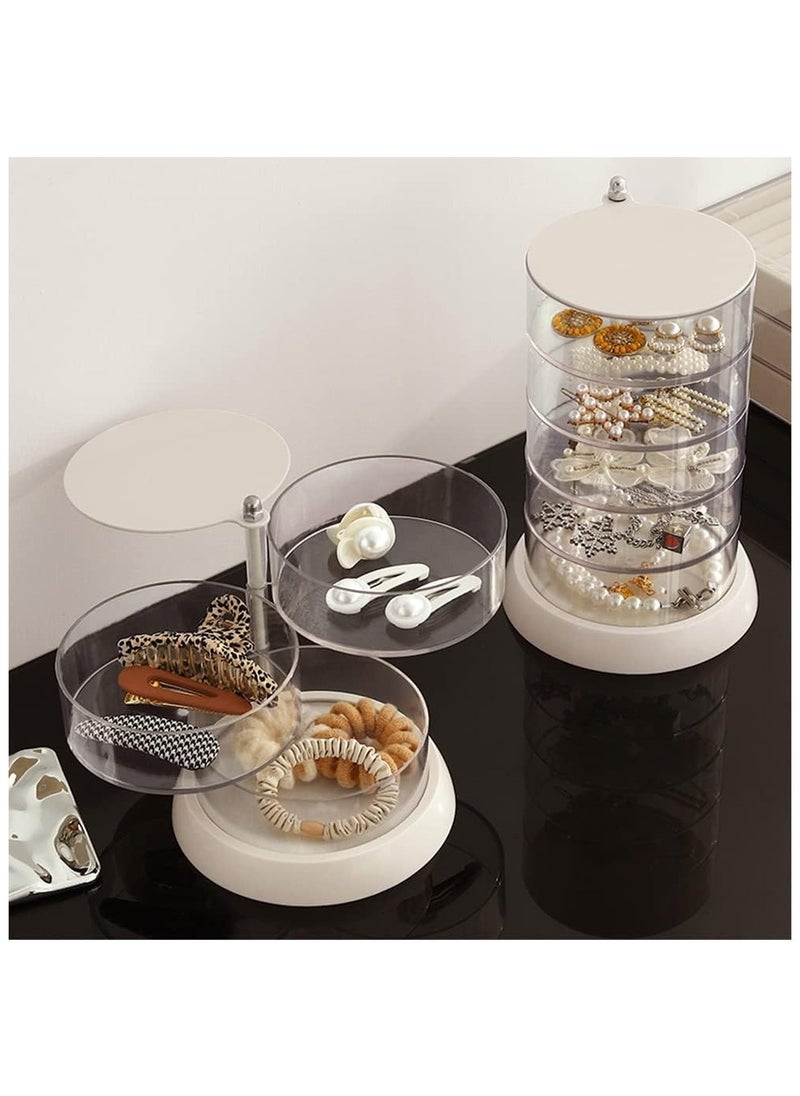ماركة غير محددة Clear Rotable Box,5-Layer Jewelry Storage Box With Lid, Easy Classify Storage by Layer Box for Hair Accessories & Beauty Supplies Earrings Necklaces Bracelets  - Image 2